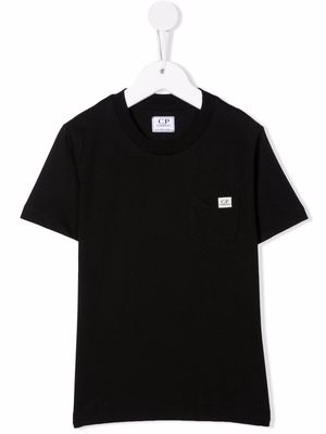 C.P. Company Kids logo-patch cotton T-shirt - Black