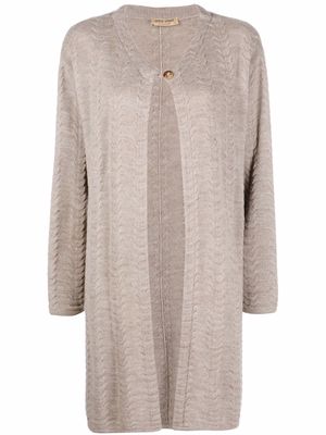 Giorgio Armani Pre-Owned 1990s round-neck knitted cardigan - Neutrals