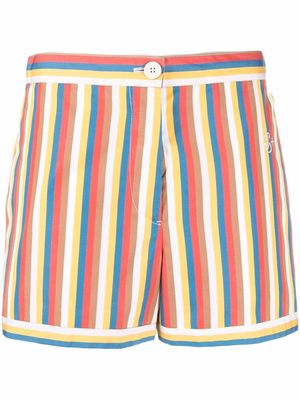 Jil Sander striped cotton shorts - Blue
