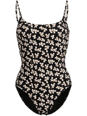 Tory Burch High-cut floral-print swimsuit - Black