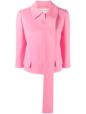 Alexander McQueen cropped single-breasted jacket - Pink