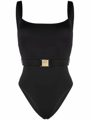 Noire Swimwear belt buckle swimsuit - Black