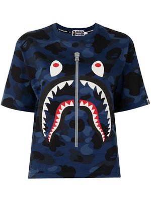 A BATHING APE® camouflage Shark Stripe T-shirt - Blue