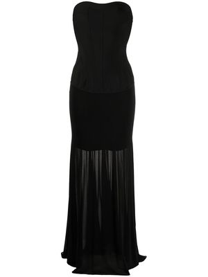 Herve L. Leroux corset fishtail gown - Black