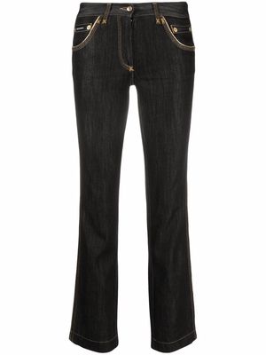 Dolce & Gabbana Pre-Owned 1990s contrast stitching bootcut jeans - Black