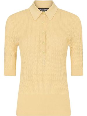 Dolce & Gabbana knitted polo shirt - Yellow