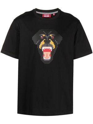 Mostly Heard Rarely Seen 8-Bit Rottweiler short-sleeved T-shirt - Black