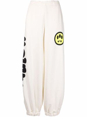 BARROW logo-print wide-leg track pants - White