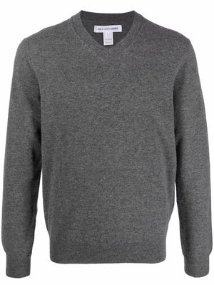 Comme Des Garçons Shirt V-neck fine-knit jumper - Grey