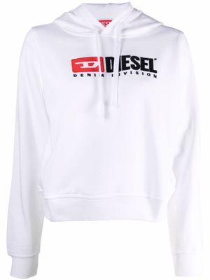 Diesel logo-print cotton hoodie - White