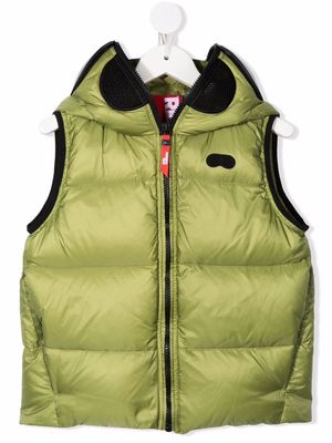 AI Riders on the Storm Young hooded padded gilet - Green