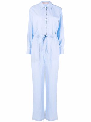 12 STOREEZ long-sleeved striped jumpsuit - Blue