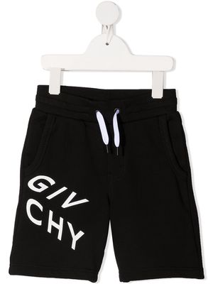 Givenchy Kids logo-print track shorts - Black