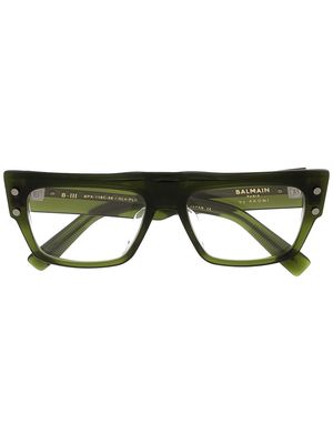 Balmain Eyewear B-III rectangular frame glasses - Green