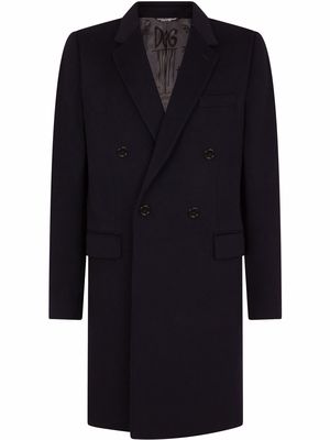 Dolce & Gabbana double-breasted mid-length coat - Blue