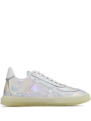 Giuseppe Zanotti low top holographic-effect sneakers - White