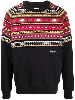Marcelo Burlon County of Milan folk-pattern sweatshirt - Black