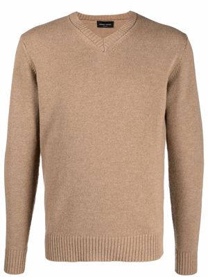 Roberto Collina V-neck knitted jumper - Neutrals