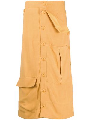Jacquemus button-up midi skirt - Orange