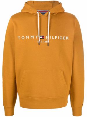Tommy Hilfiger logo-print cotton-blend hoodie - Yellow