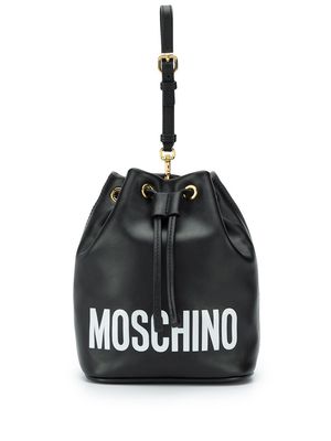 Moschino logo bucket bag - Black