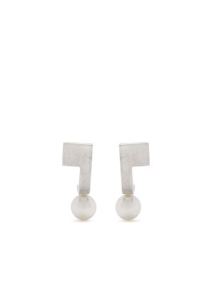 Hsu Jewellery Unfinishing Line curved earrings - Silver