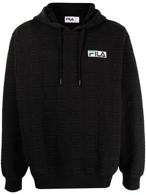 Fila chest logo-print hoodie - Black