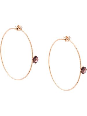 Mattia Cielo 18kt rose gold, diamond and amethyst hoops - Pink