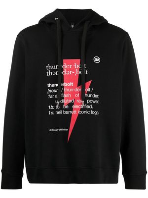 Neil Barrett Thunderbolt-print hoodie - Black