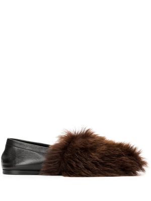 Altuzarra fur-detail flat slippers - Black
