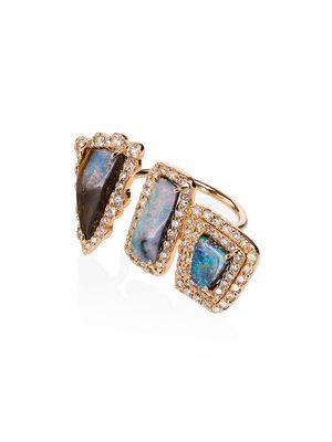 Kimberly McDonald Boulder 3 Opal diamond ring - ROSE GOLD/MULTI