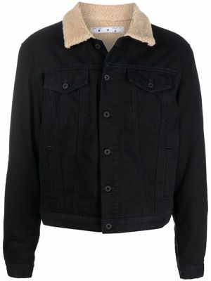 Off-White contrast-collar denim jacket - Black