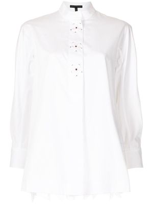 SHIATZY CHEN lace panelled cotton shirt - White
