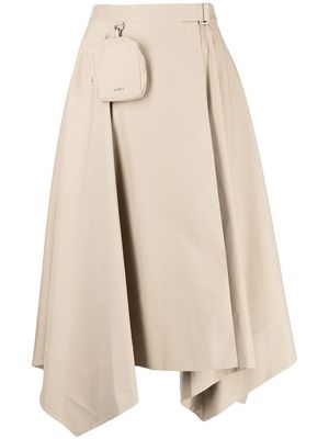 Juun.J detachable-wallet skirt - Brown