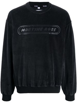Napa By Martine Rose logo print fleece sweatshirt - Black