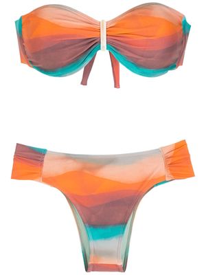 Brigitte printed gradient effect bikini set - Multicolour