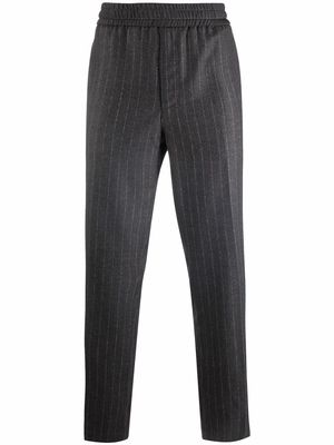 Salvatore Ferragamo pinstripe straight-leg wool trousers - Grey