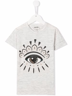 Kenzo Kids graphic-print cotton T-shirt - Neutrals