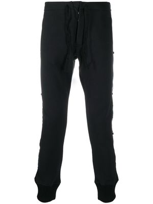 Paul & Shark logo-panelled slim trousers - Black