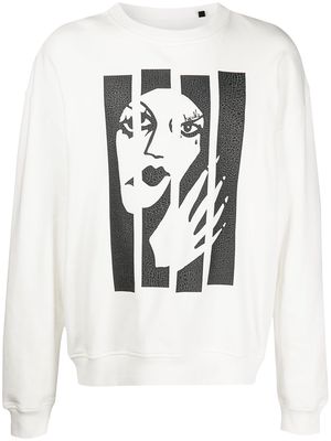 Haculla broken witch print sweatshirt - White