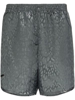 TRUE TRIBE metallic sheen leopard print swim shorts - Grey