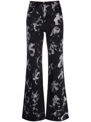 P.A.R.O.S.H. tie-dye flared jeans - Black