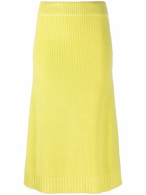 Sunnei chunky-knit wool skirt - Yellow