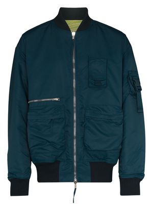 Helmut Lang reversible zip-up bomber jacket - Blue