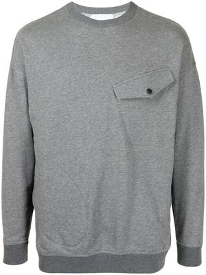 Ports V chest flap-pocket jumper - Grey
