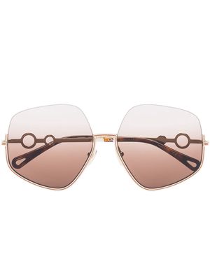 Chloé Eyewear Sofya hexagonal-frame sunglasses - Brown
