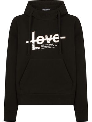 Dolce & Gabbana slogan-print hoodie - Black