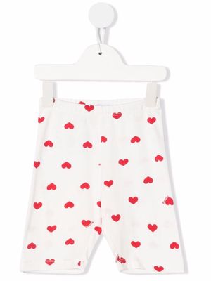 Monnalisa heart-print cotton shorts - White