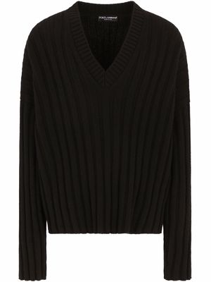 Dolce & Gabbana ribbed cashmere jumper - Black