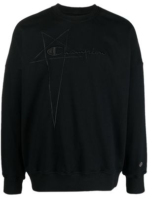 Rick Owens X Champion logo-embroidered pullover sweatshirt - Black